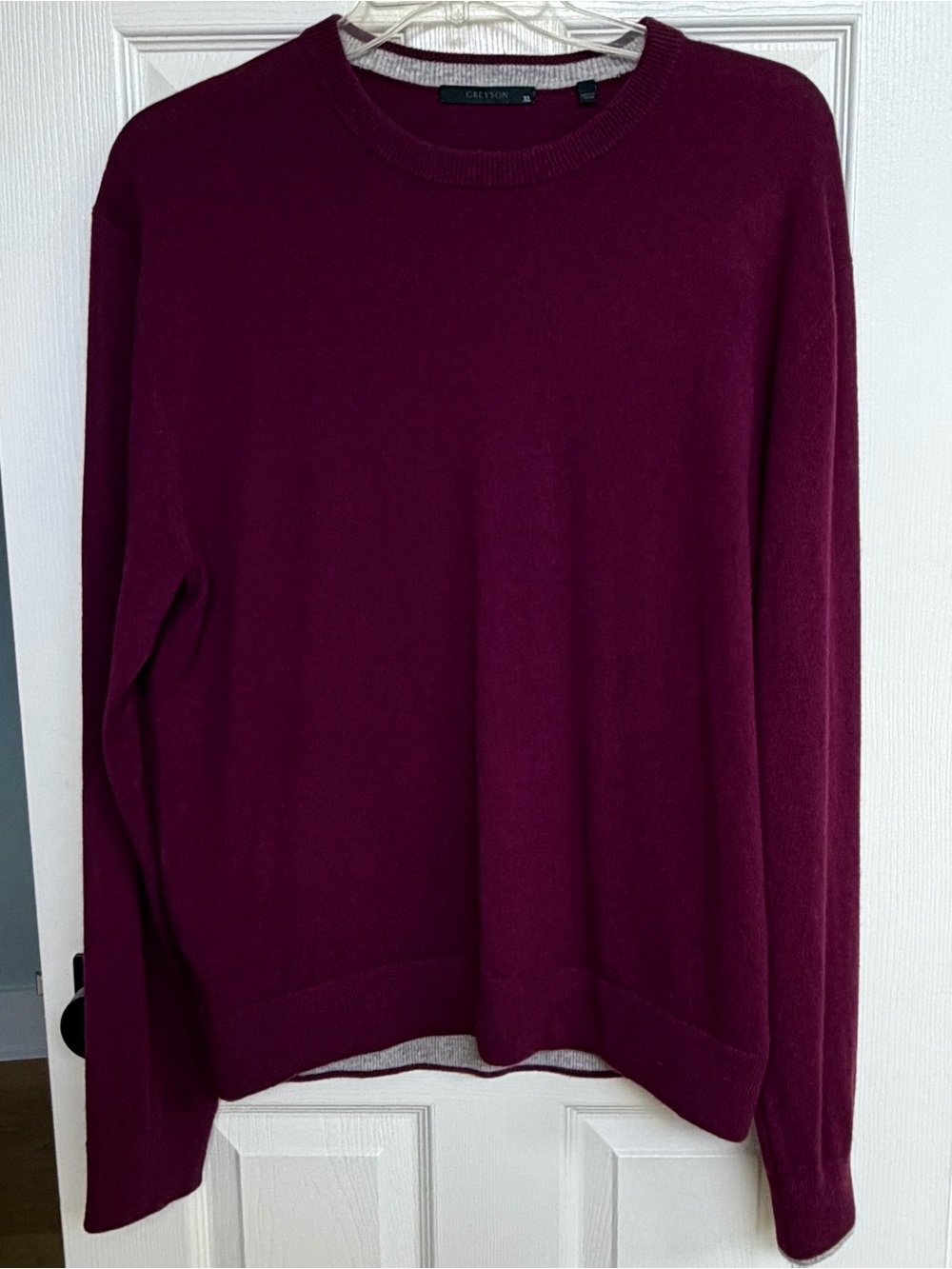 Greyson Mens Tomahawk 100%  Cashmere Sweater Aubergine Size XL Old Money